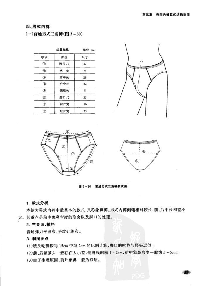 男式内衣的裁剪方法